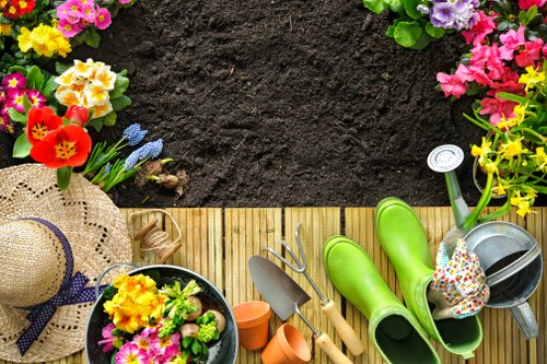 Low-maintenance outdoor makeover with seating and borders