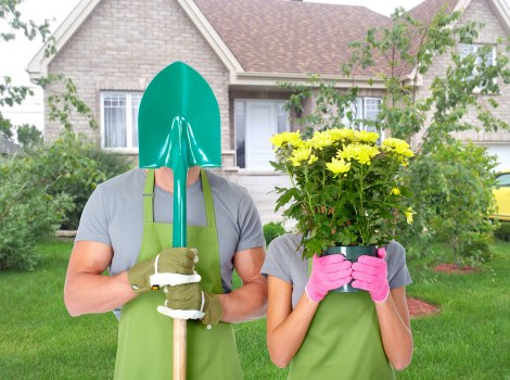 Landscape team using protective equipment and safe tools